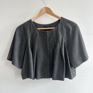 Adrianna Papell Gray Cropped Short-Sleeved Cardigan